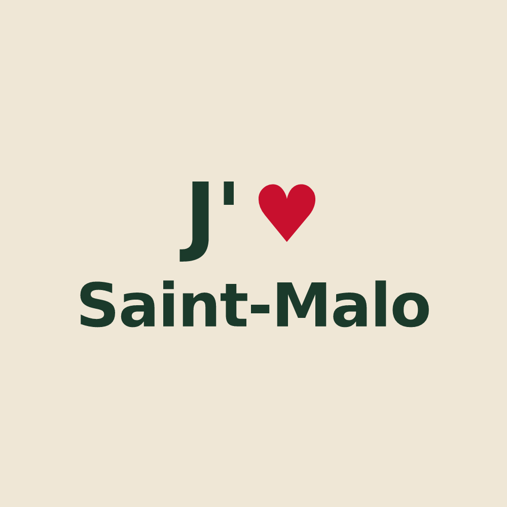 Tote bag personnalisé Saint-Malo — design « J'aime Saint-Malo » imprimé sur le tote bag
