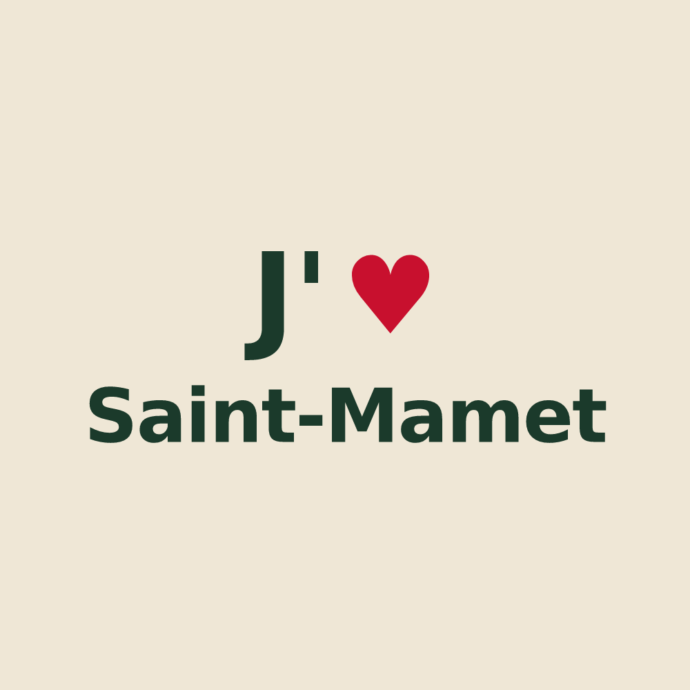 Tote bag personnalisé Saint-Mamet — design J'aime Saint-Mamet