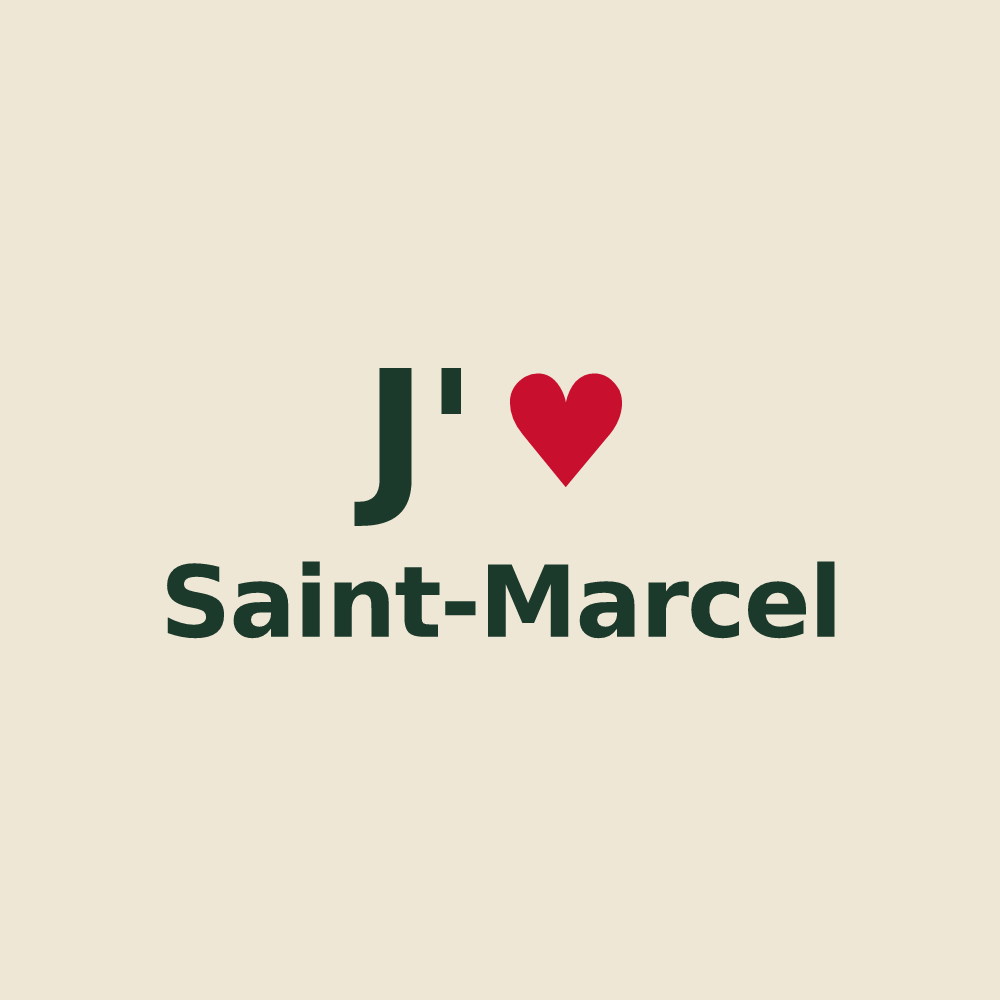 Tote bag personnalisé Saint-Marcel — design J'aime Saint-Marcel