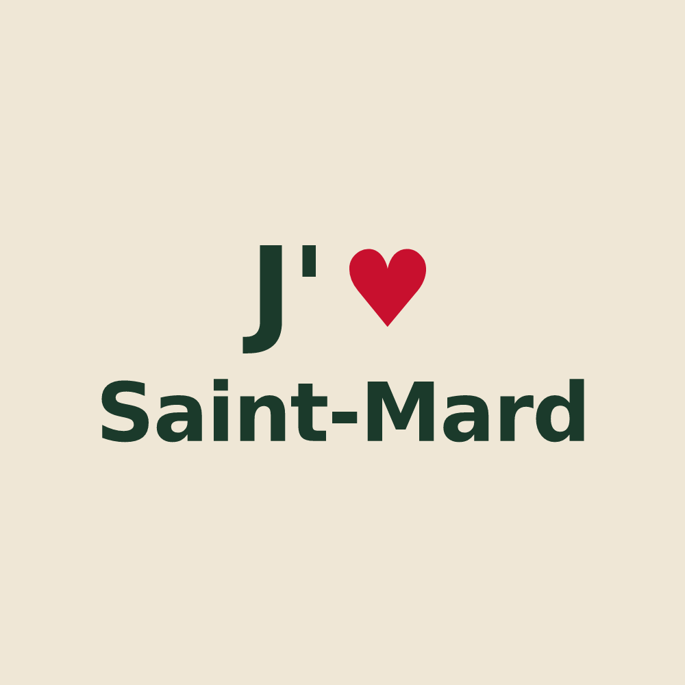 Tote bag personnalisé Saint-Mard — design « J'aime Saint-Mard » imprimé sur le tote bag