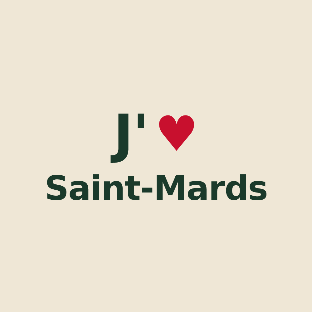Tote bag personnalisé Saint-Mards — design J'aime Saint-Mards