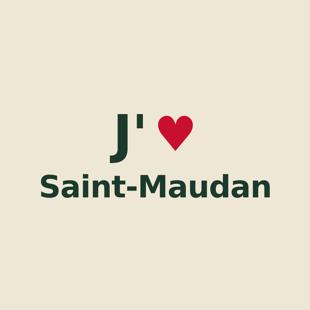 Tote bag personnalisé Saint-Maudan — design J'aime Saint-Maudan