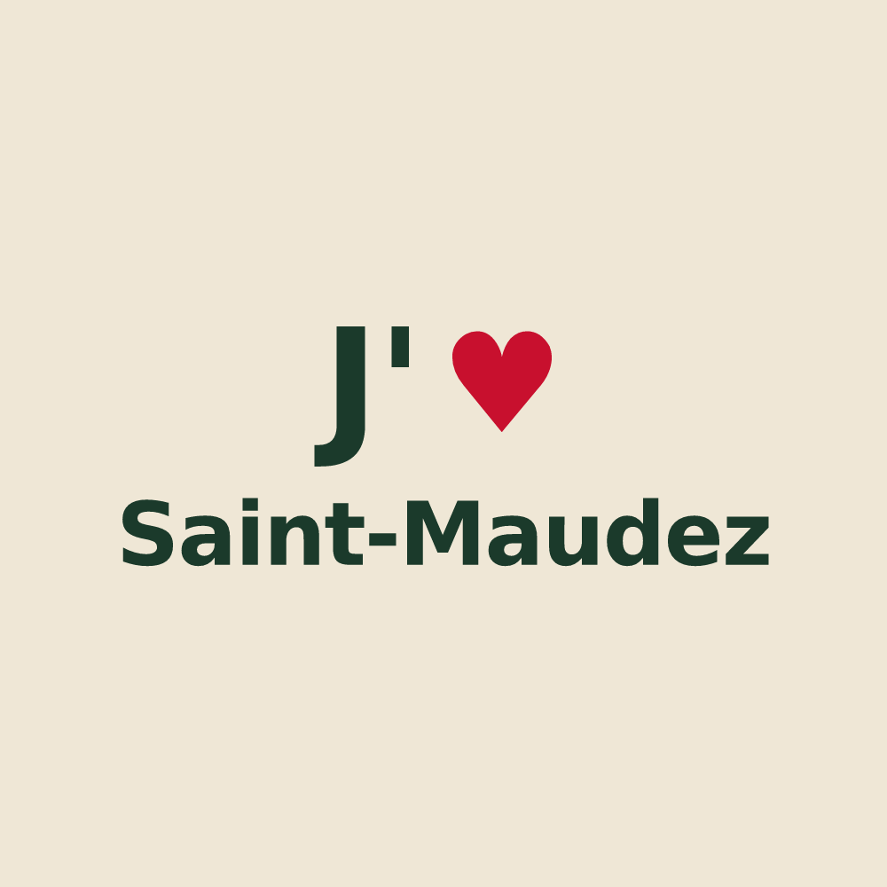 Tote bag personnalisé Saint-Maudez — design J'aime Saint-Maudez