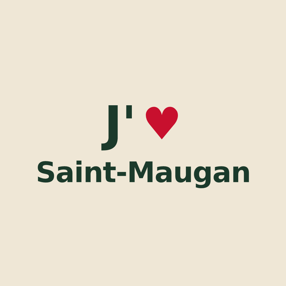 Tote bag personnalisé Saint-Maugan — design J'aime Saint-Maugan