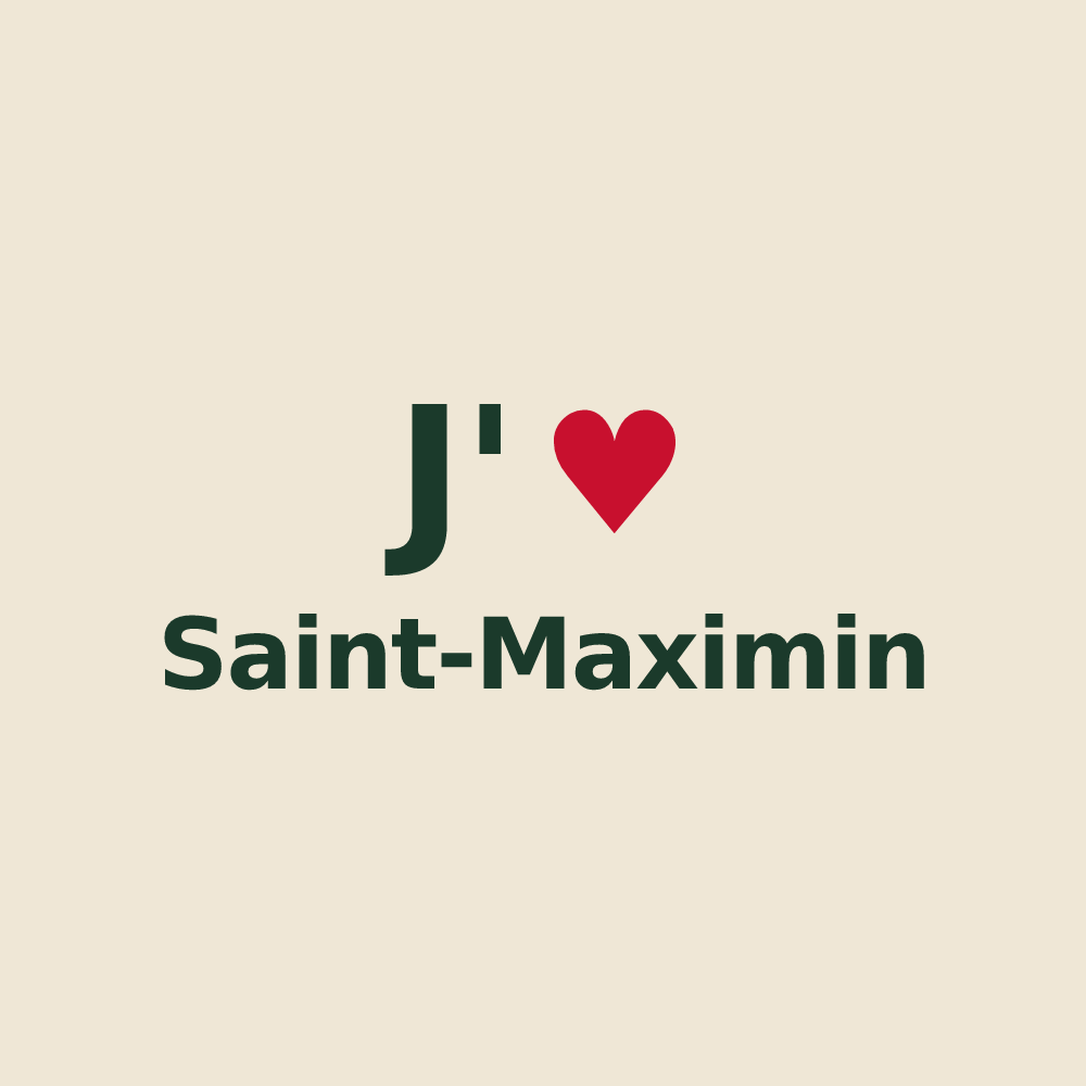 Tote bag personnalisé Saint-Maximin — design J'aime Saint-Maximin