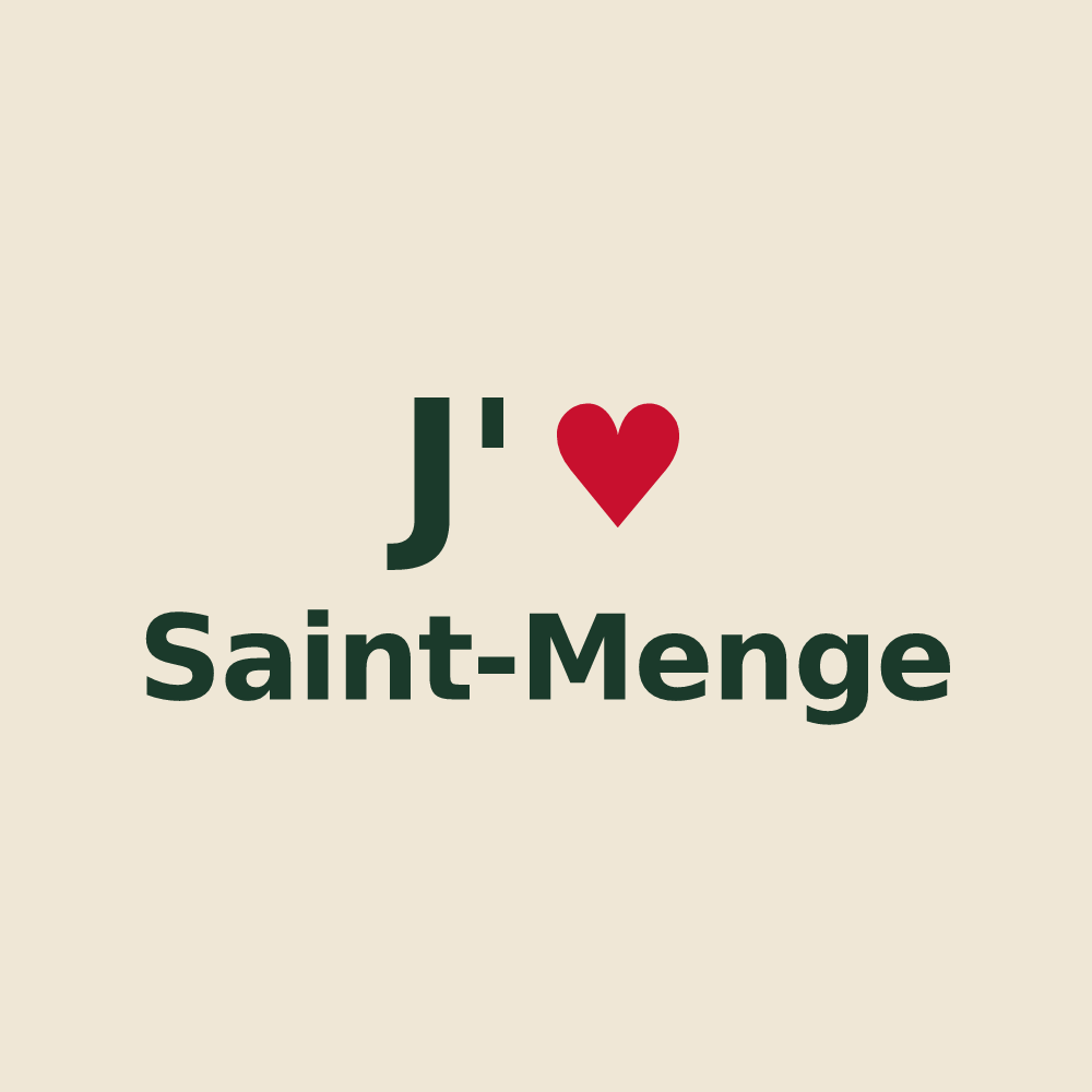 Tote bag personnalisé Saint-Menge — design « J'aime Saint-Menge » imprimé sur le tote bag