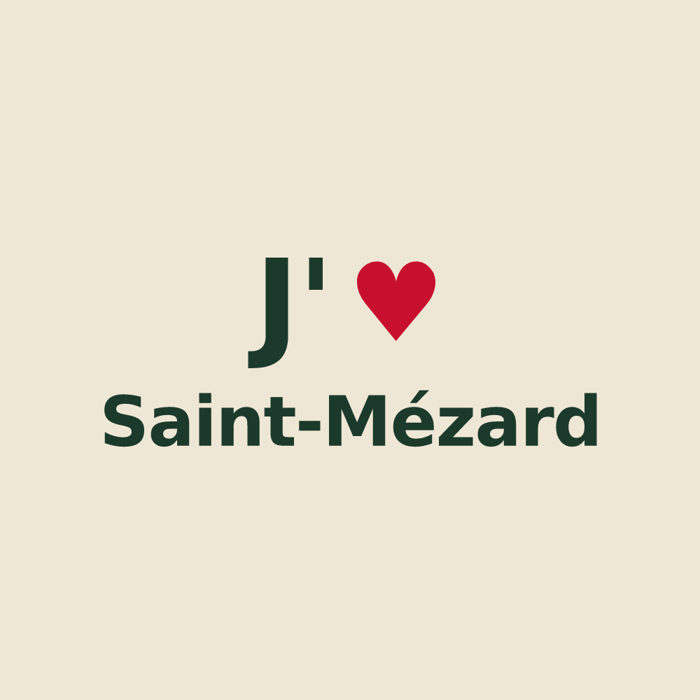 Tote bag personnalisé Saint-Mézard — design J'aime Saint-Mézard