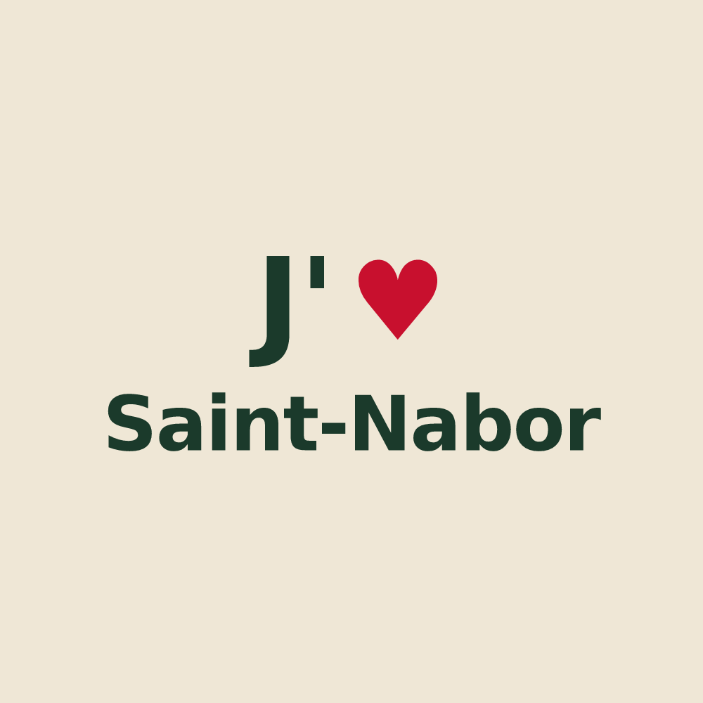 Tote bag personnalisé Saint-Nabor — design « J'aime Saint-Nabor » imprimé sur le tote bag