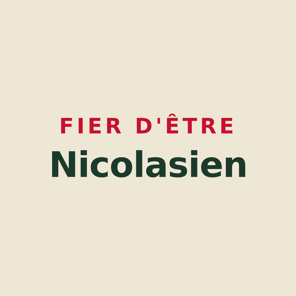 Tote bag « Fier d'être Nicolasien » — design pour Saint-Nicolas-du-Tertre