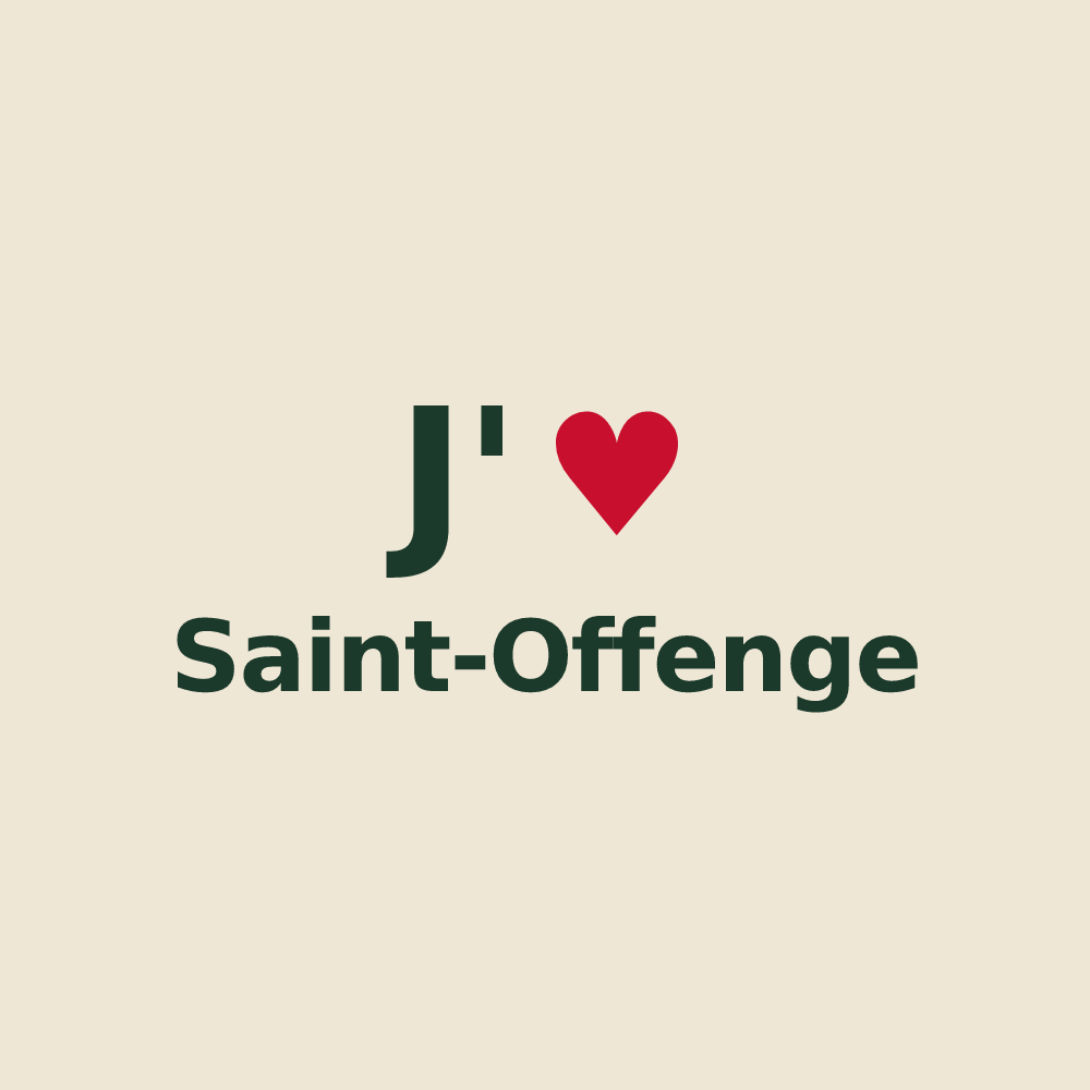 Tote bag personnalisé Saint-Offenge — design « J'aime Saint-Offenge » imprimé sur le tote bag