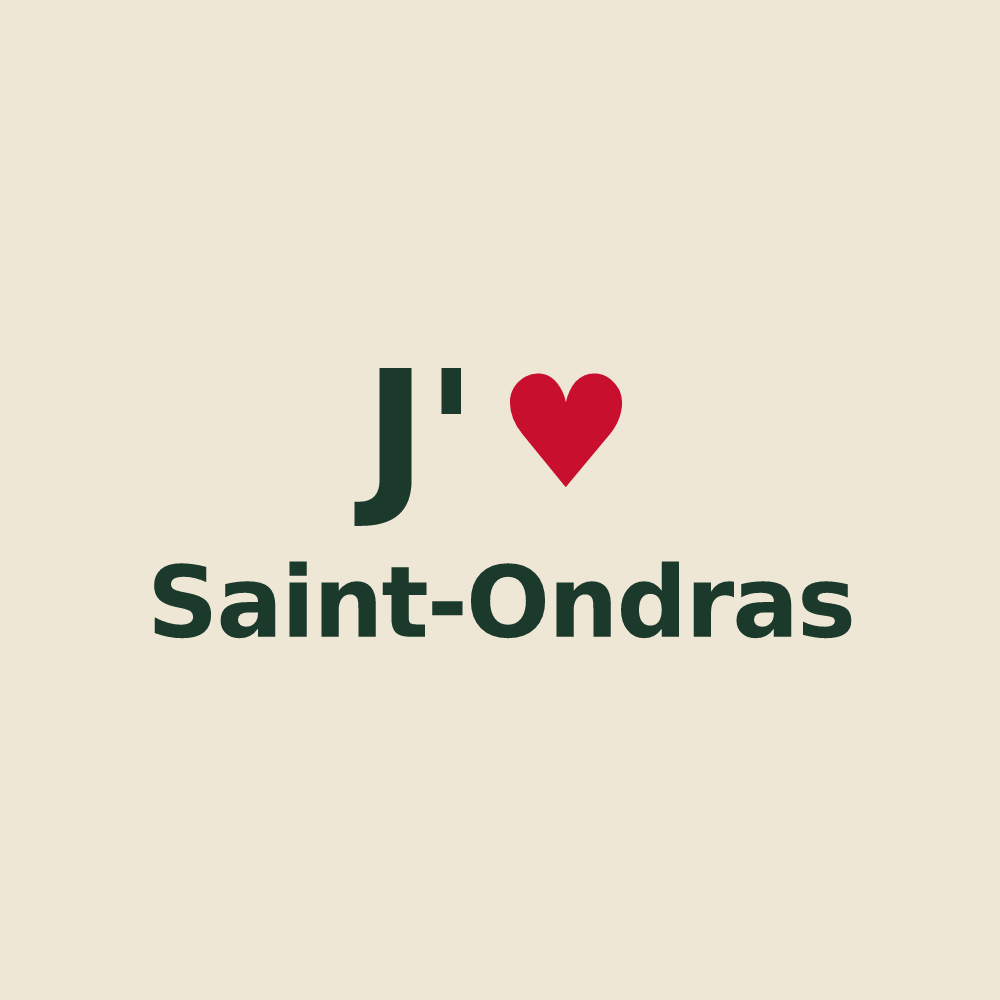 Tote bag personnalisé Saint-Ondras — design J'aime Saint-Ondras