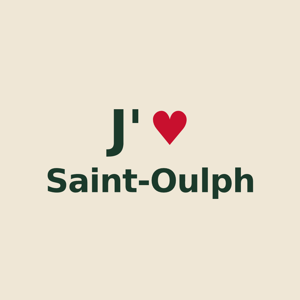 Tote bag personnalisé Saint-Oulph — design J'aime Saint-Oulph