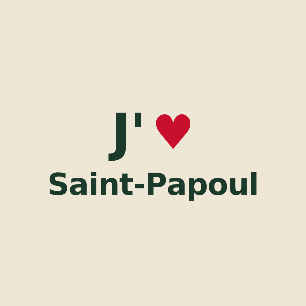 Tote bag personnalisé Saint-Papoul — design J'aime Saint-Papoul