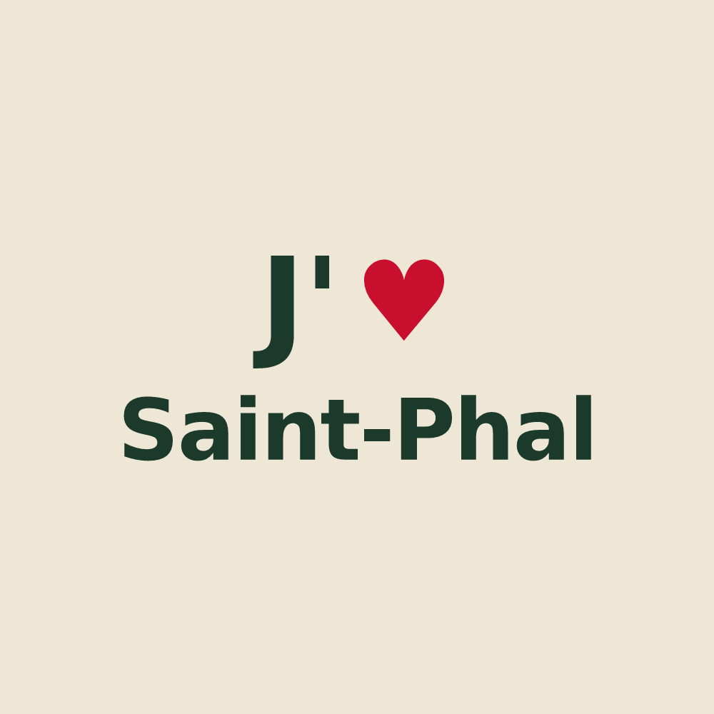 Tote bag personnalisé Saint-Phal — design J'aime Saint-Phal