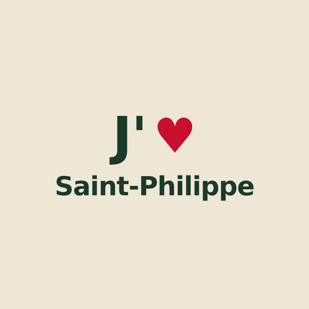 Tote bag personnalisé Saint-Philippe — design J'aime Saint-Philippe