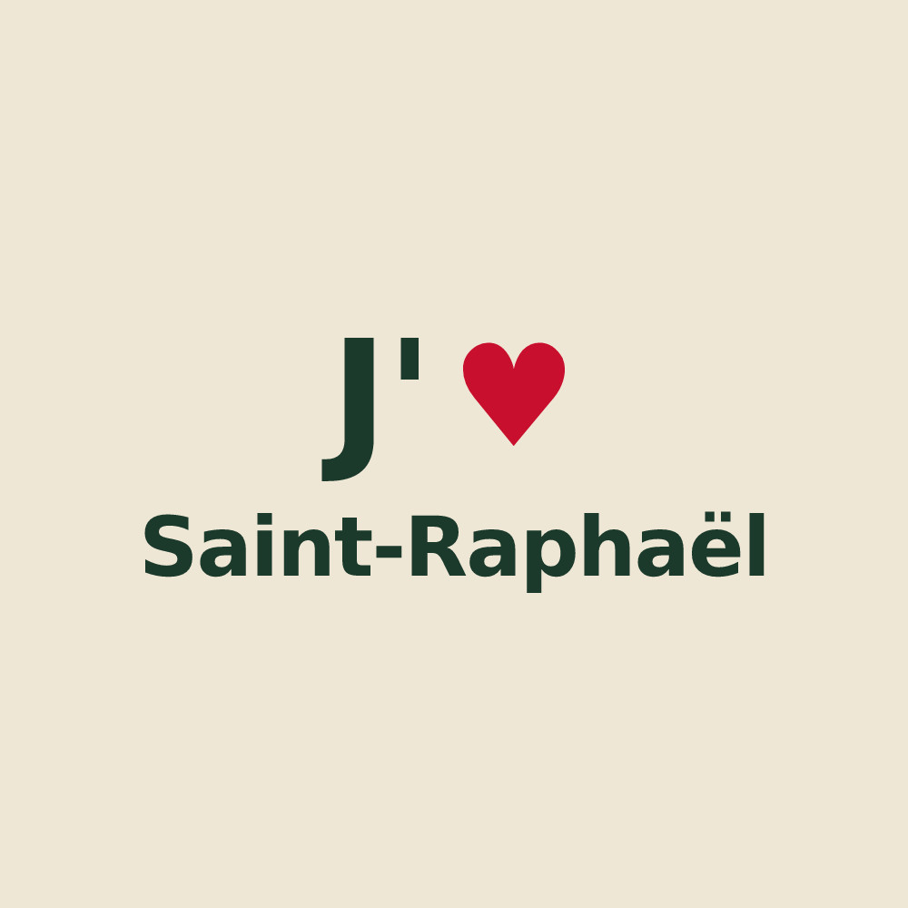 Tote bag personnalisé Saint-Raphaël — design J'aime Saint-Raphaël