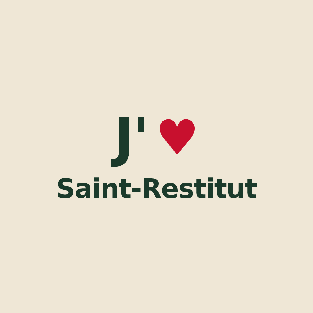 Tote bag personnalisé Saint-Restitut — design J'aime Saint-Restitut