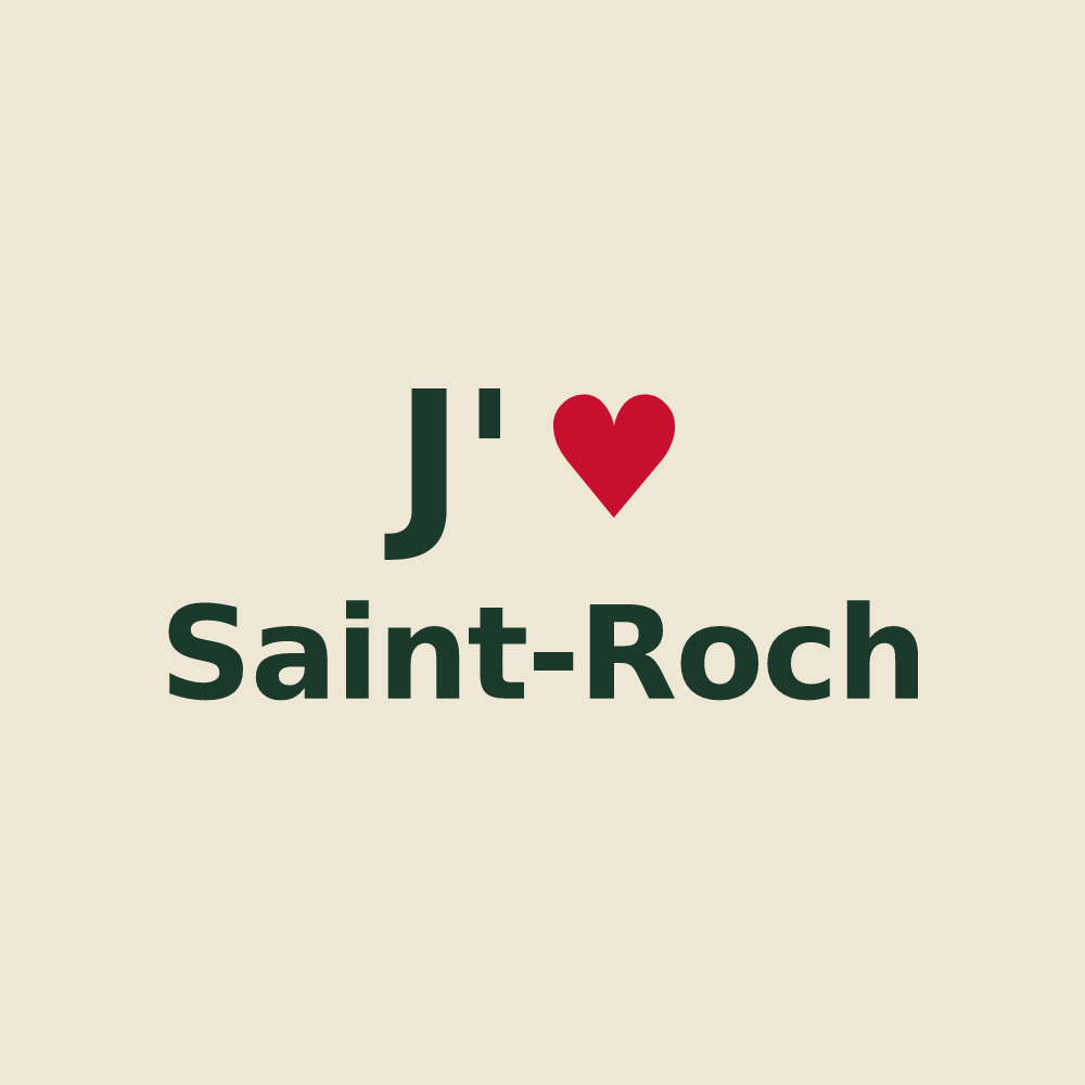 Tote bag personnalisé Saint-Roch — design J'aime Saint-Roch