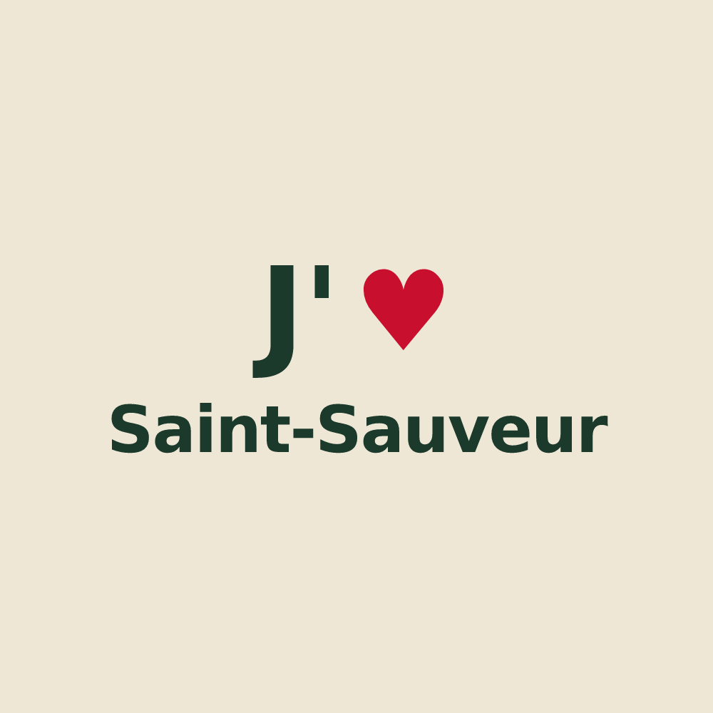 Tote bag personnalisé Saint-Sauveur — design J'aime Saint-Sauveur