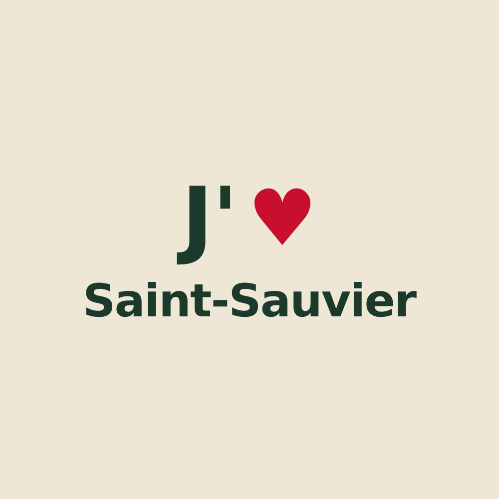 Tote bag personnalisé Saint-Sauvier — design J'aime Saint-Sauvier