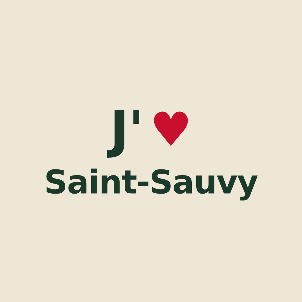 Tote bag personnalisé Saint-Sauvy — design J'aime Saint-Sauvy