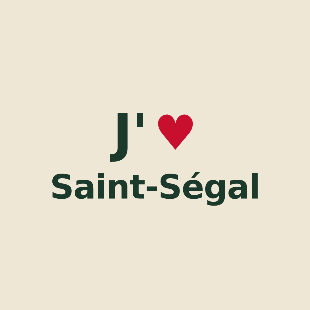 Tote bag personnalisé Saint-Ségal — design J'aime Saint-Ségal