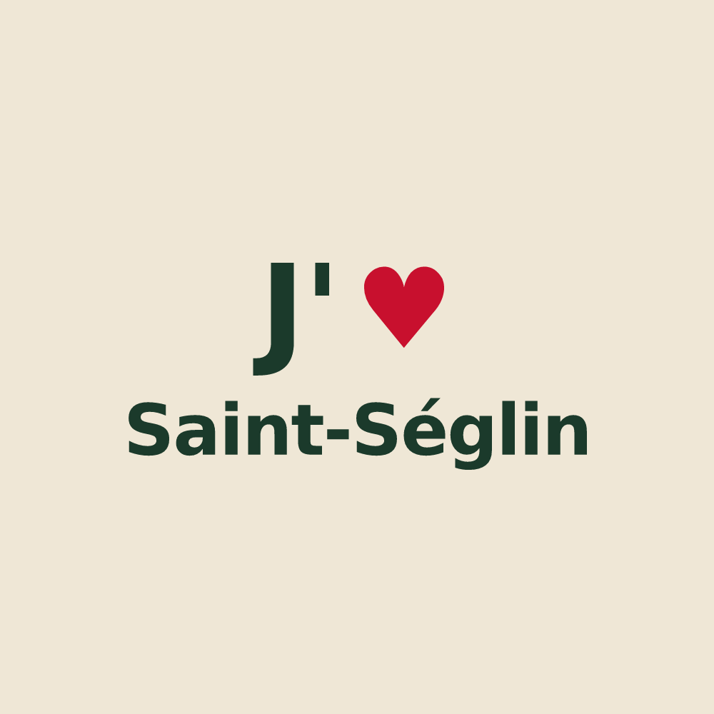 Tote bag personnalisé Saint-Séglin — design J'aime Saint-Séglin