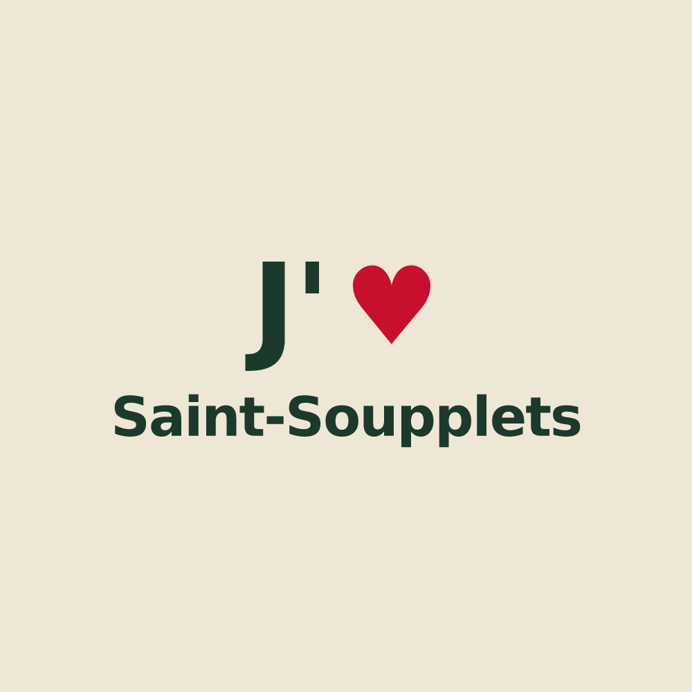 Tote bag personnalisé Saint-Soupplets — design J'aime Saint-Soupplets