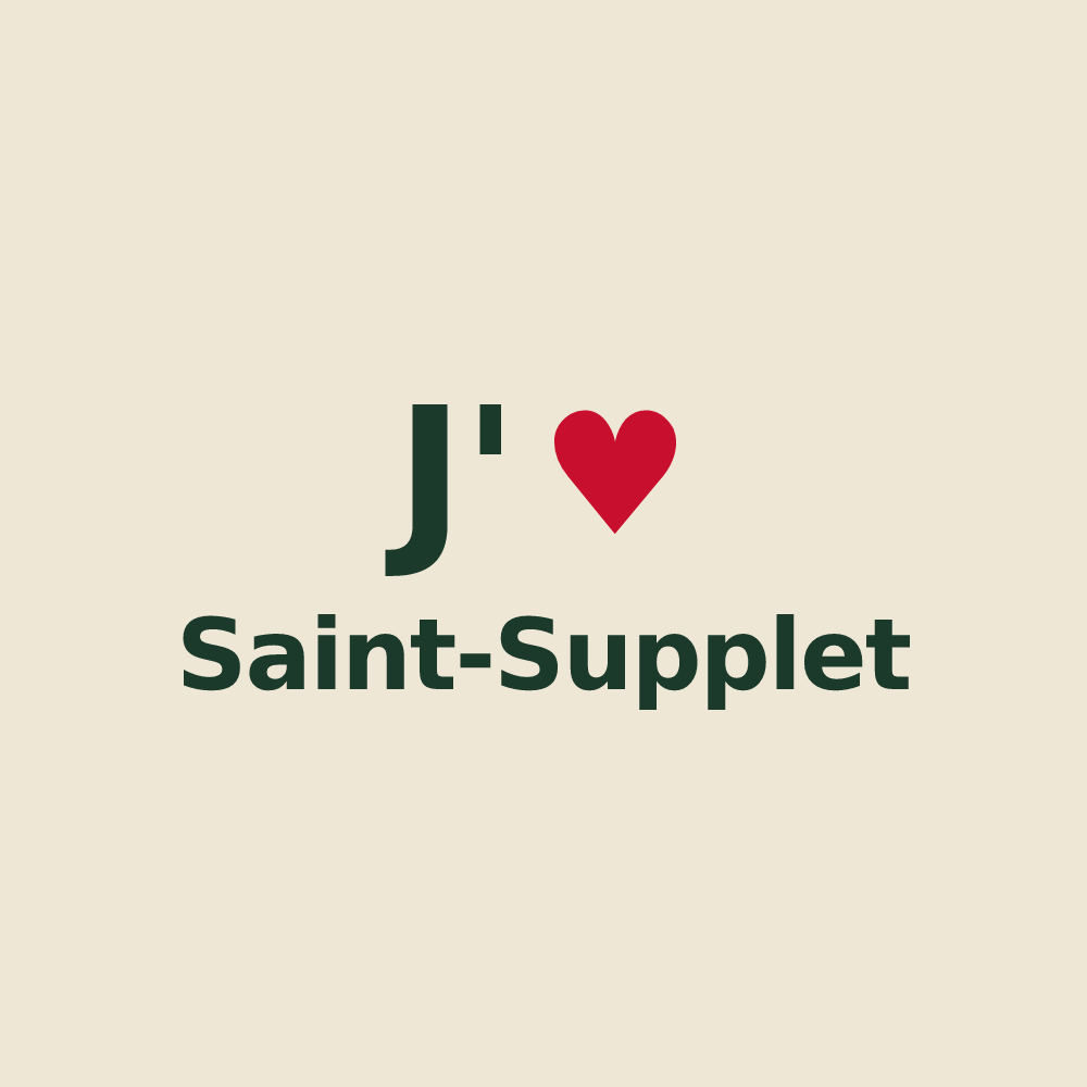 Tote bag personnalisé Saint-Supplet — design J'aime Saint-Supplet