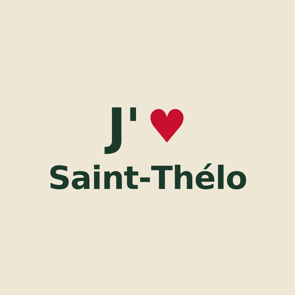 Tote bag personnalisé Saint-Thélo — design J'aime Saint-Thélo