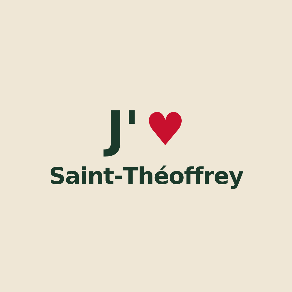 Tote bag personnalisé Saint-Théoffrey — design J'aime Saint-Théoffrey