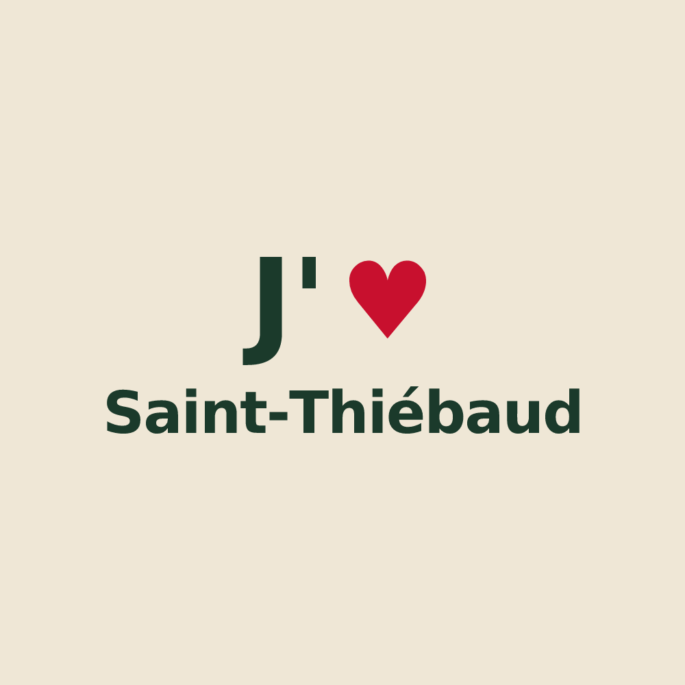Tote bag personnalisé Saint-Thiébaud — design J'aime Saint-Thiébaud