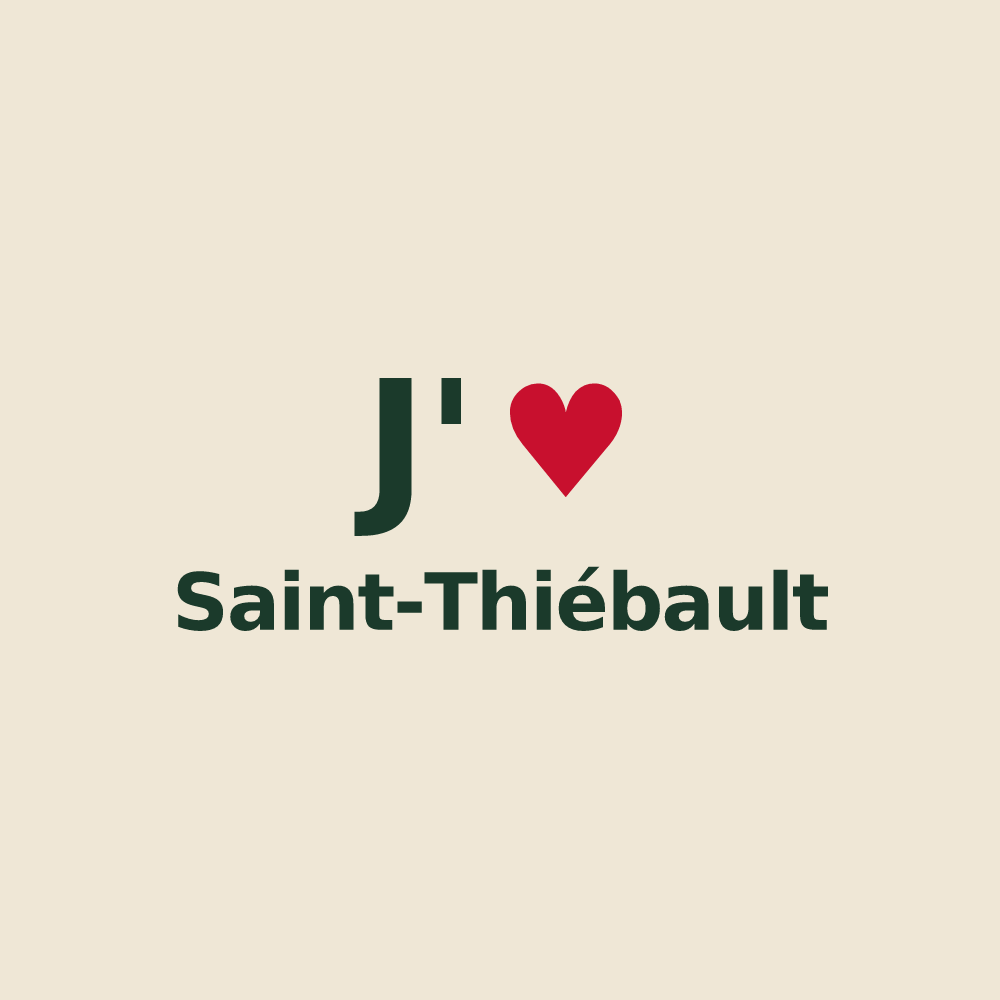 Tote bag personnalisé Saint-Thiébault — design J'aime Saint-Thiébault