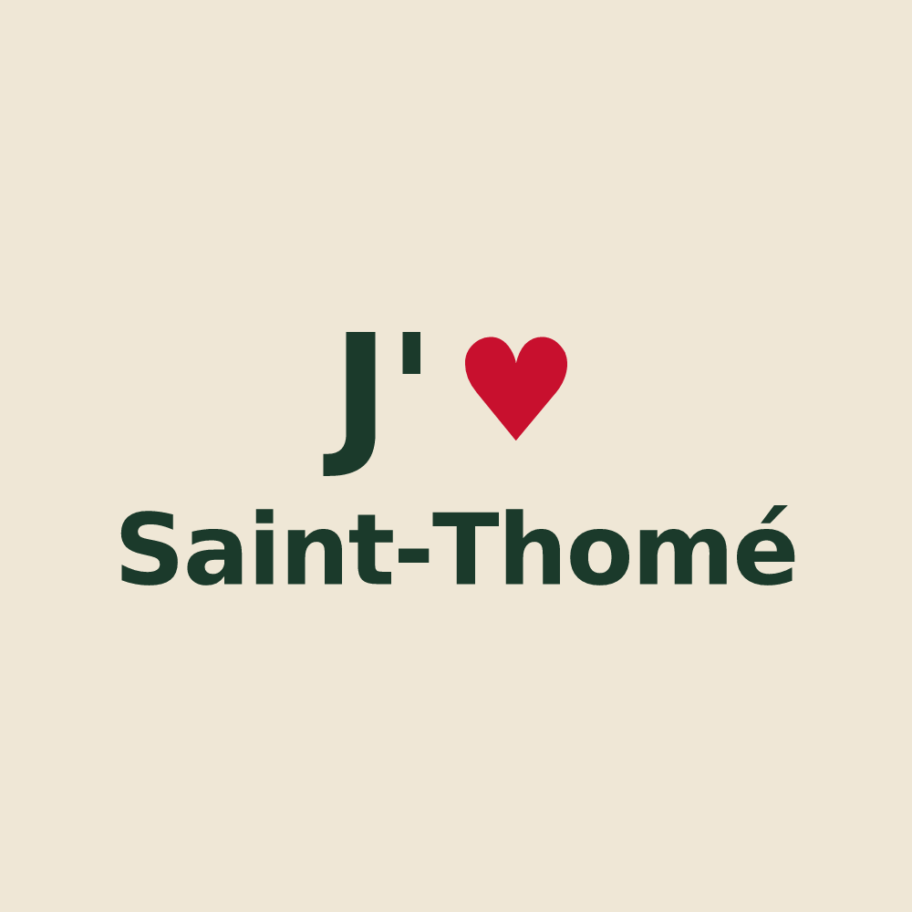 Tote bag personnalisé Saint-Thomé — design J'aime Saint-Thomé
