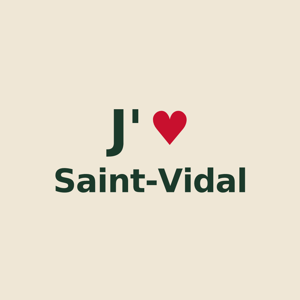 Tote bag personnalisé Saint-Vidal — design J'aime Saint-Vidal