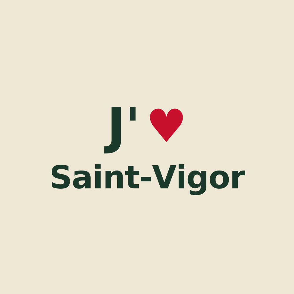 Tote bag personnalisé Saint-Vigor — design J'aime Saint-Vigor