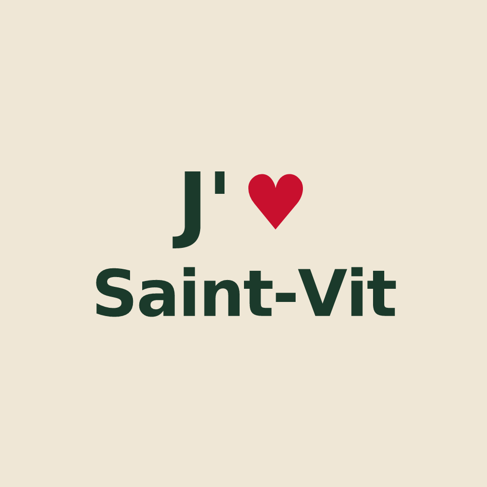 Tote bag personnalisé Saint-Vit — design « J'aime Saint-Vit » imprimé sur le tote bag