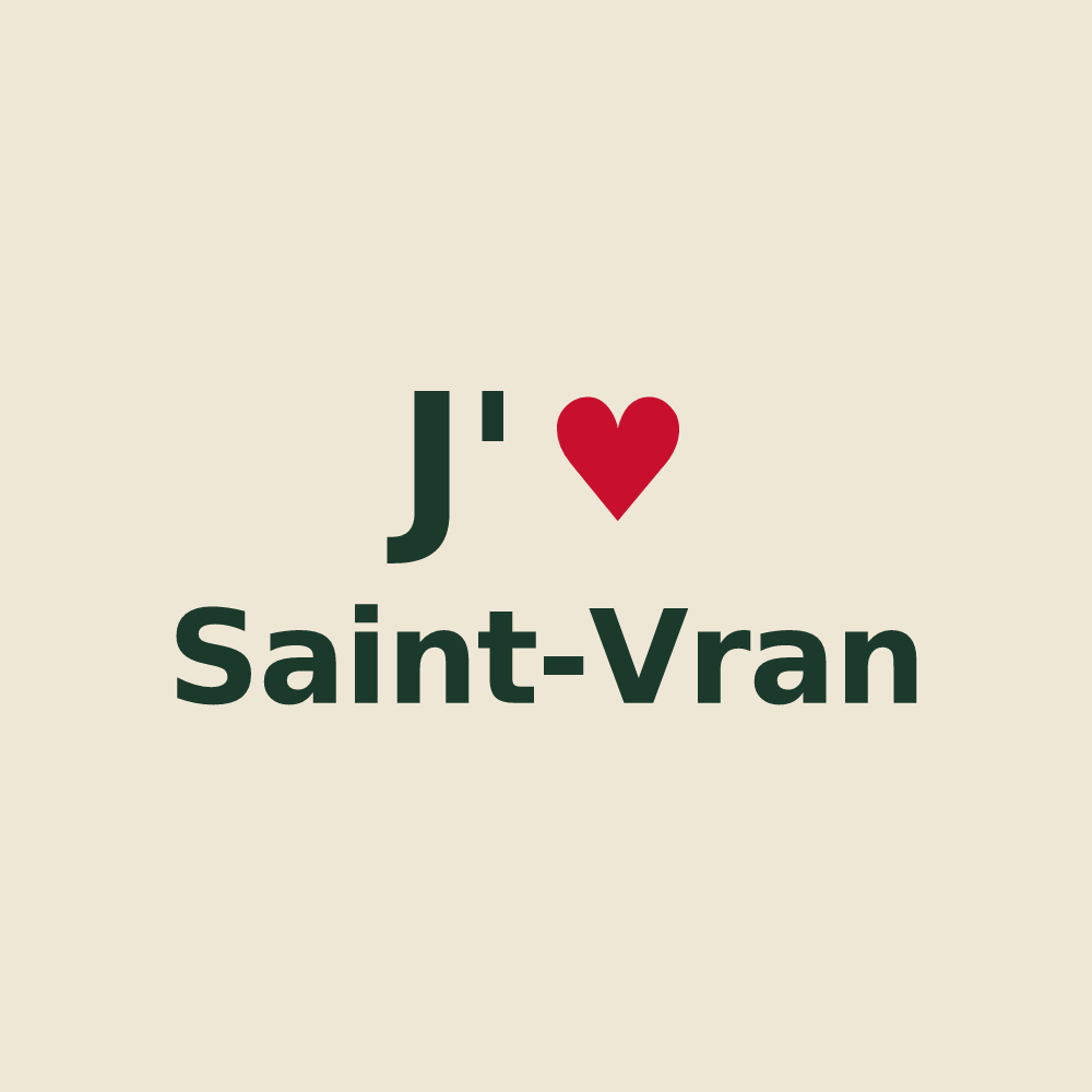 Tote bag personnalisé Saint-Vran — design J'aime Saint-Vran