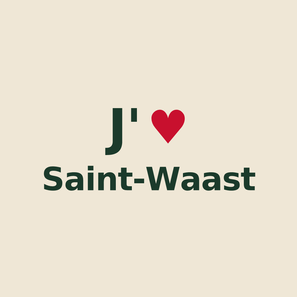 Tote bag personnalisé Saint-Waast — design « J'aime Saint-Waast » imprimé sur le tote bag