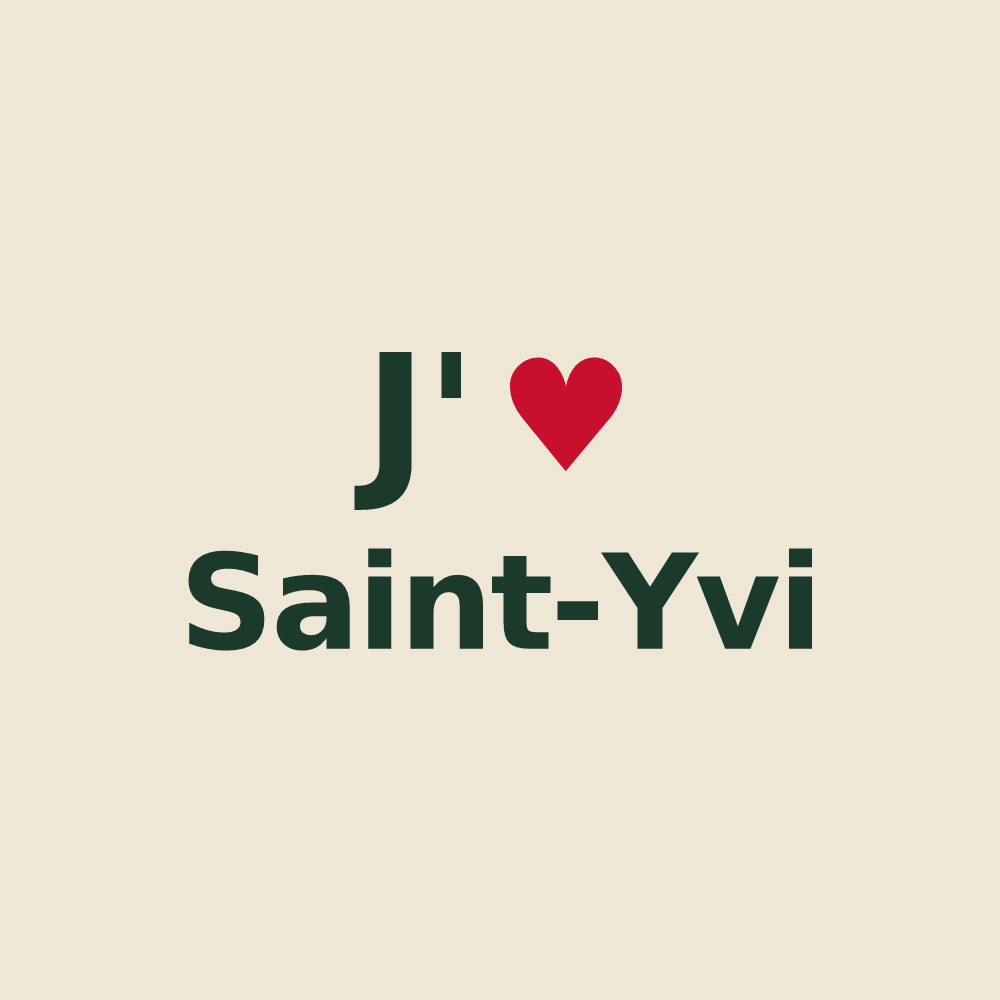 Tote bag personnalisé Saint-Yvi — design J'aime Saint-Yvi