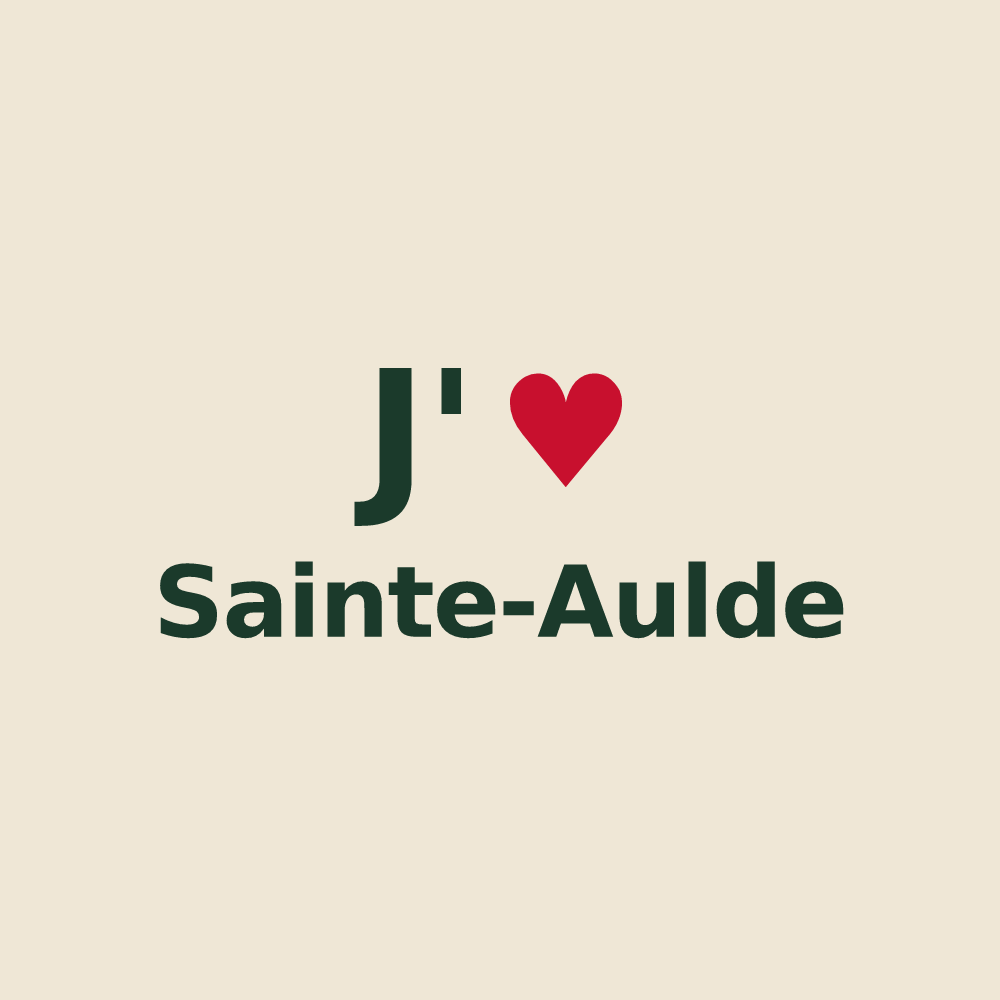 Tote bag personnalisé Sainte-Aulde — design J'aime Sainte-Aulde