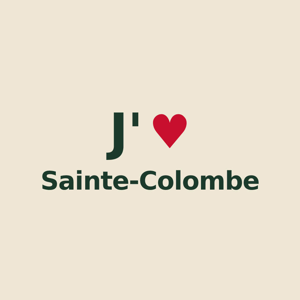 Tote bag personnalisé Sainte-Colombe — design J'aime Sainte-Colombe