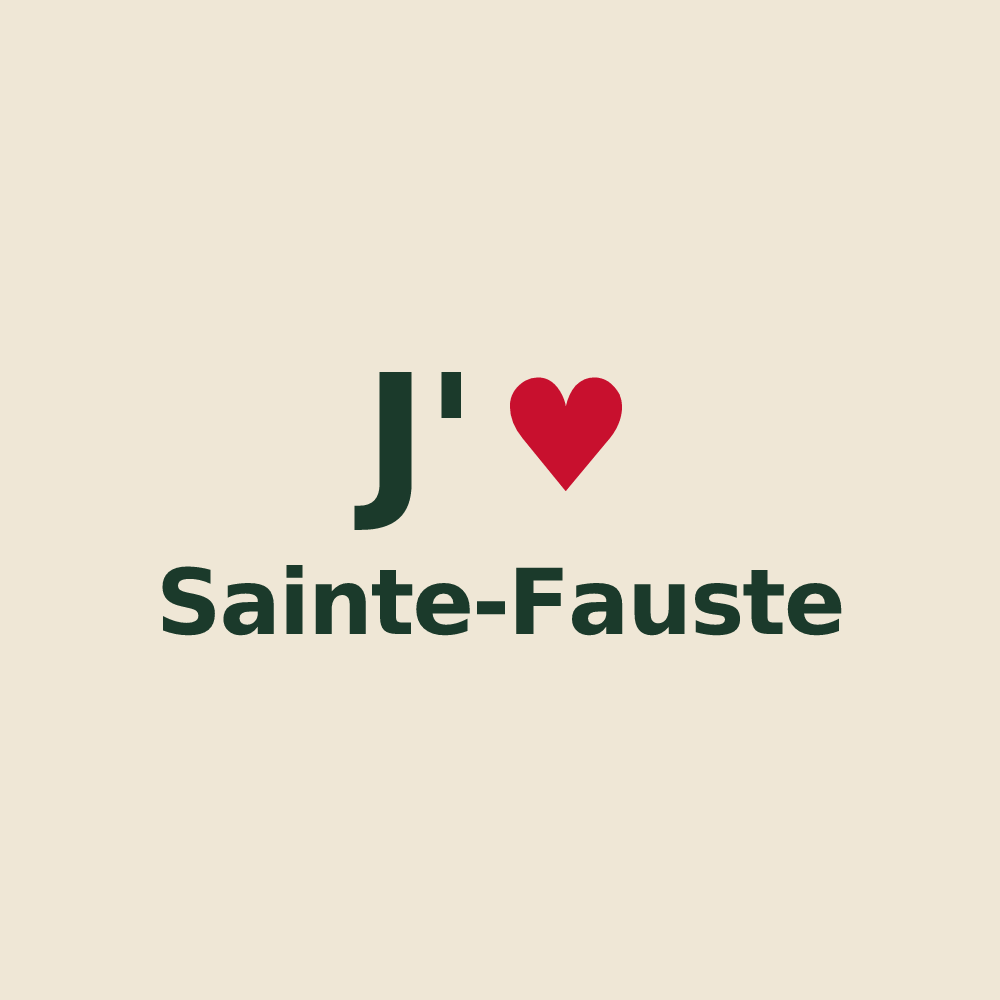 Tote bag personnalisé Sainte-Fauste — design J'aime Sainte-Fauste