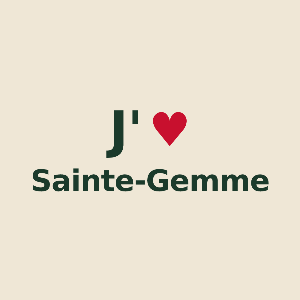 Tote bag personnalisé Sainte-Gemme — design J'aime Sainte-Gemme