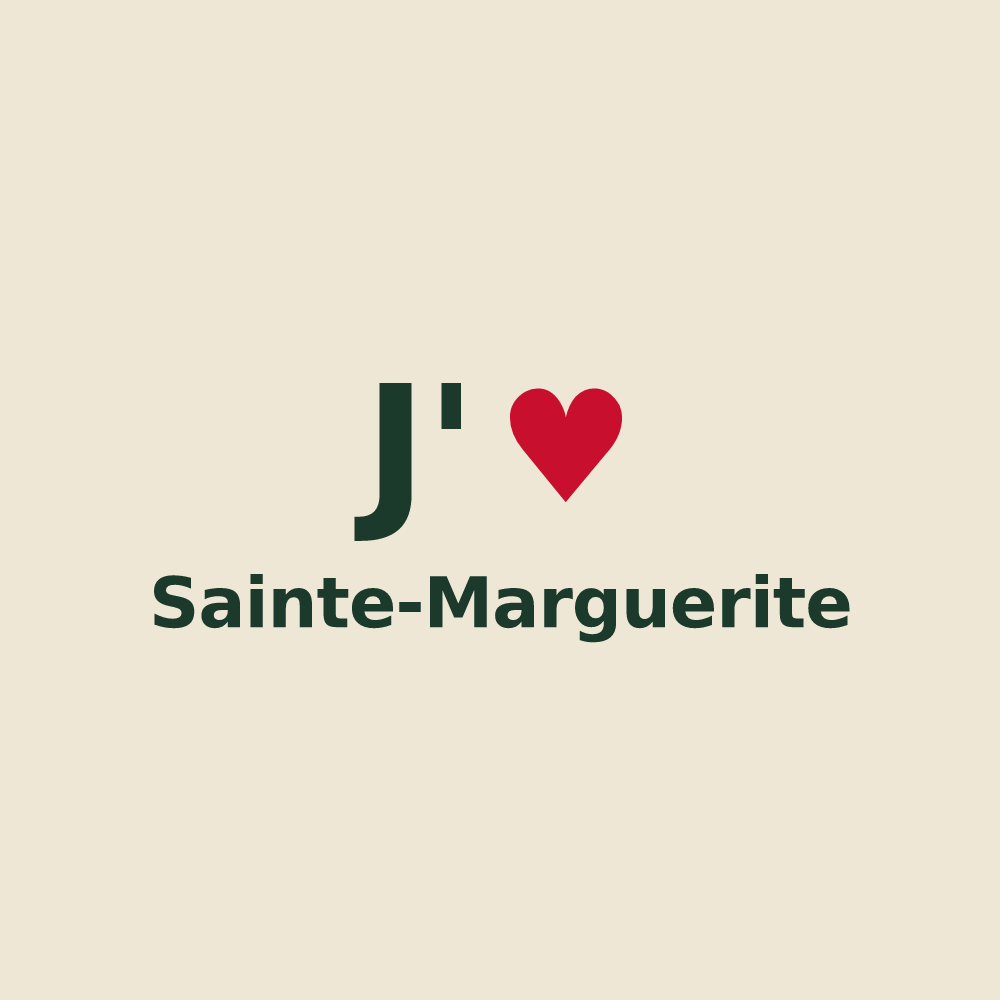 Tote bag personnalisé Sainte-Marguerite — design J'aime Sainte-Marguerite