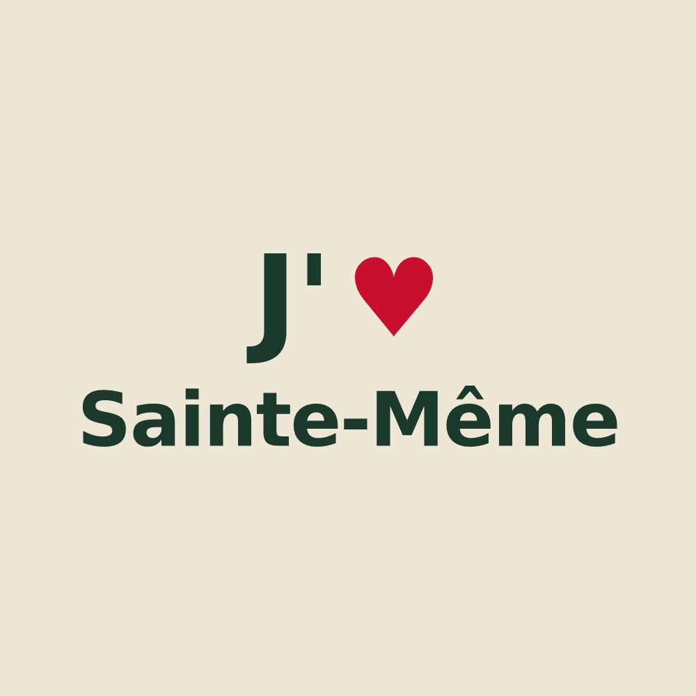 Tote bag personnalisé Sainte-Même — design J'aime Sainte-Même