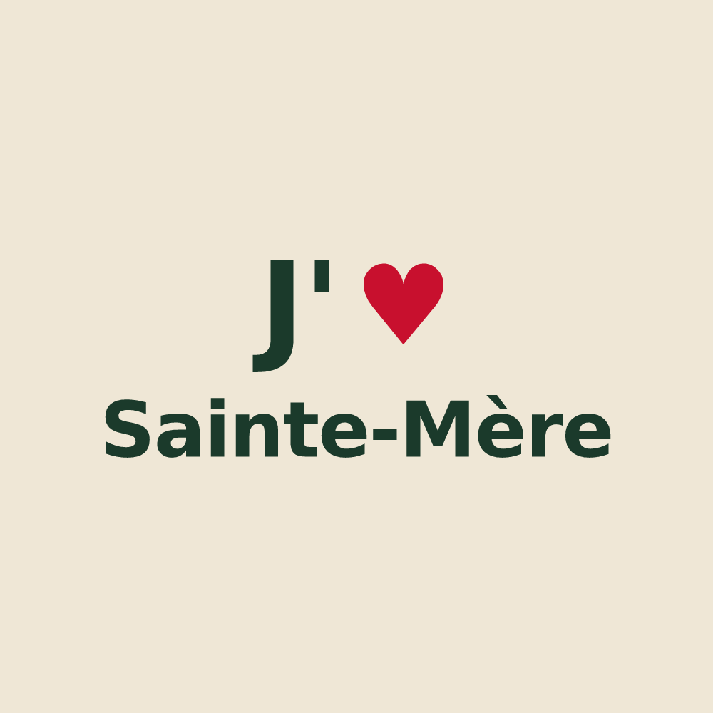 Tote bag personnalisé Sainte-Mère — design J'aime Sainte-Mère