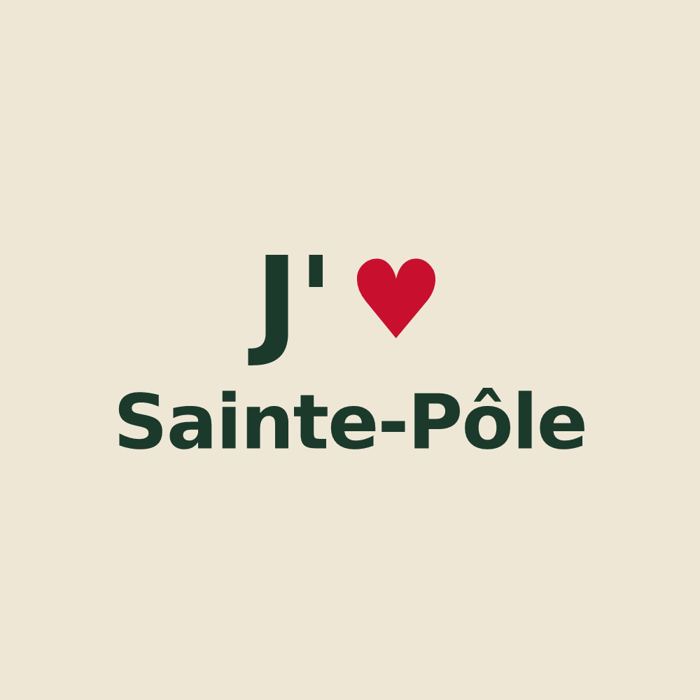 Tote bag personnalisé Sainte-Pôle — design J'aime Sainte-Pôle