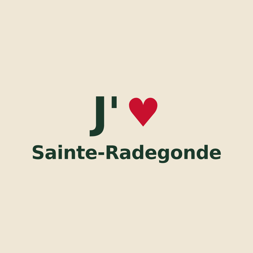 Tote bag personnalisé Sainte-Radegonde — design « J'aime Sainte-Radegonde » imprimé sur le tote bag
