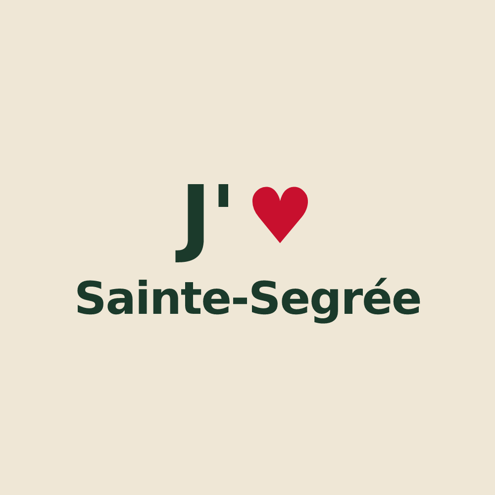 Tote bag personnalisé Sainte-Segrée — design J'aime Sainte-Segrée
